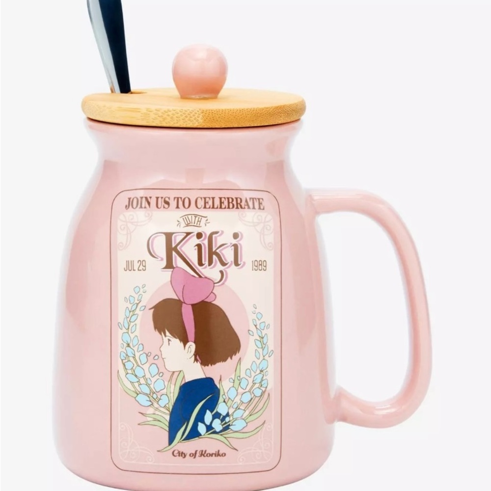 NEW Kiki’s Delivery Service 14oz Ceramic Mug With Lid and Spoon
